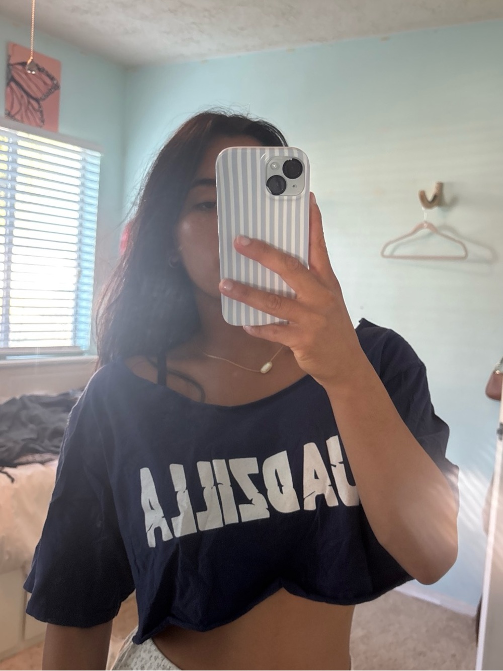 QUADZILLA Navy Women’s Cropped Tee
